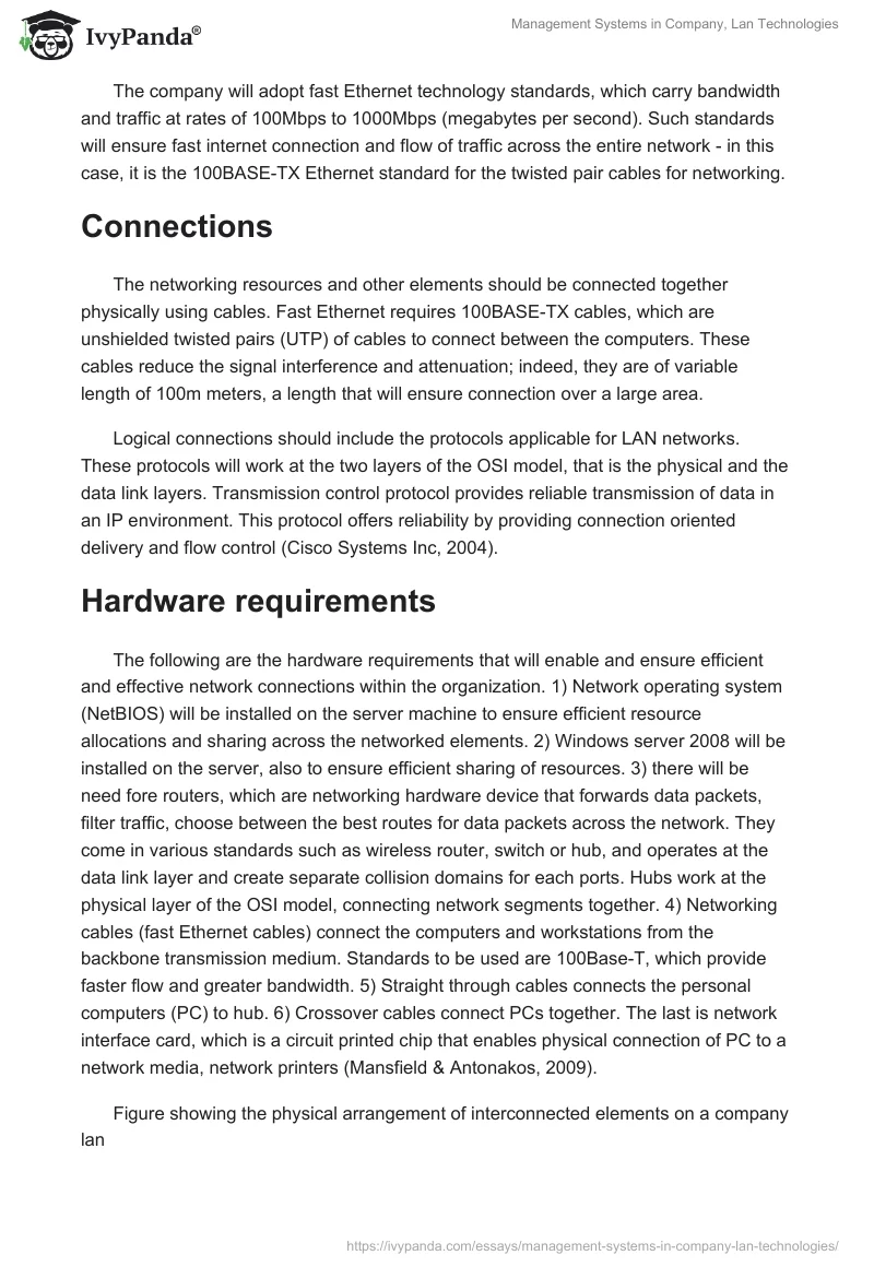 Management Systems in Company, Lan Technologies. Page 3