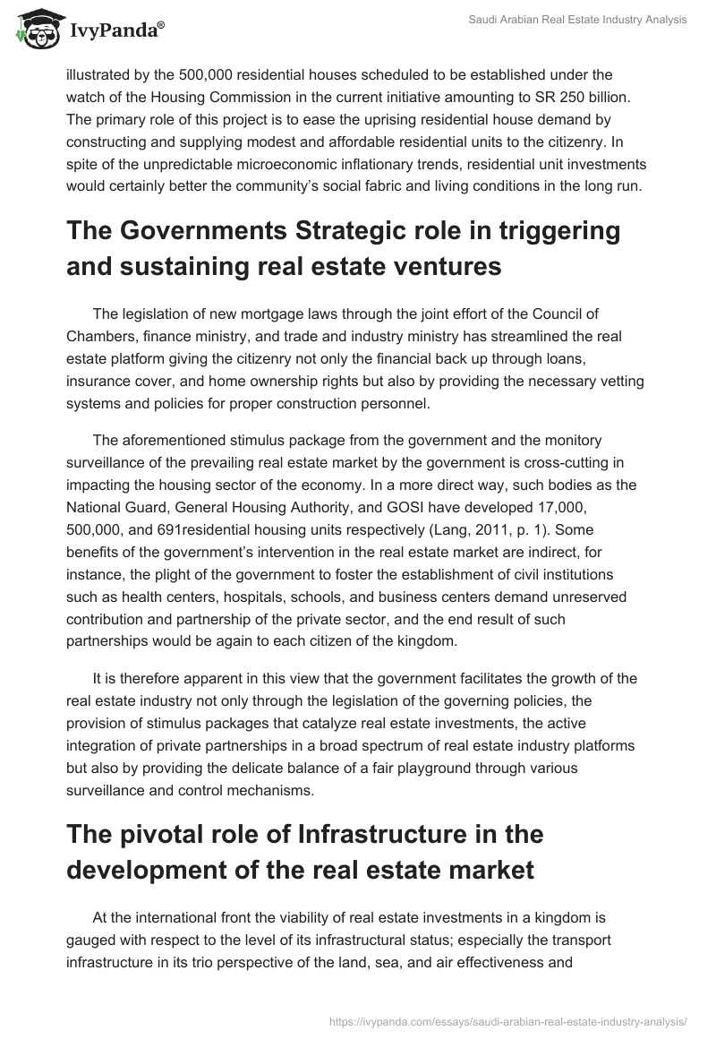 Saudi Arabian Real Estate Industry Analysis. Page 3