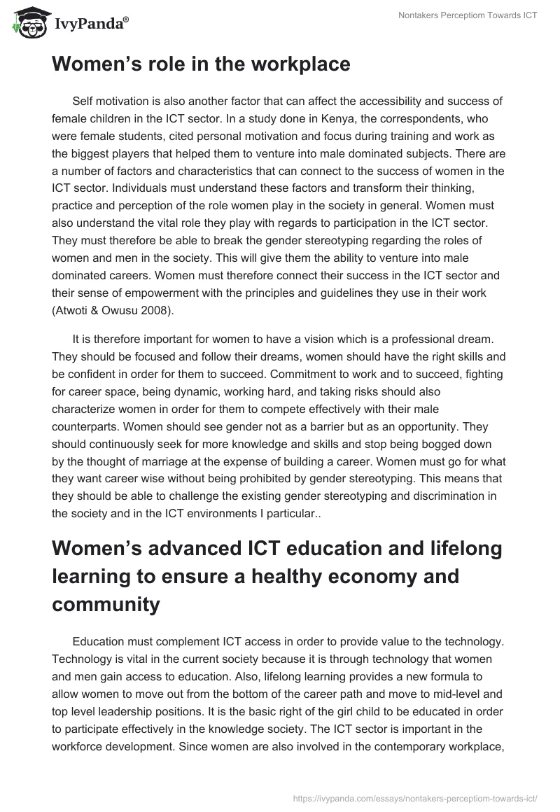 Nontakers Perceptiom Towards ICT. Page 3