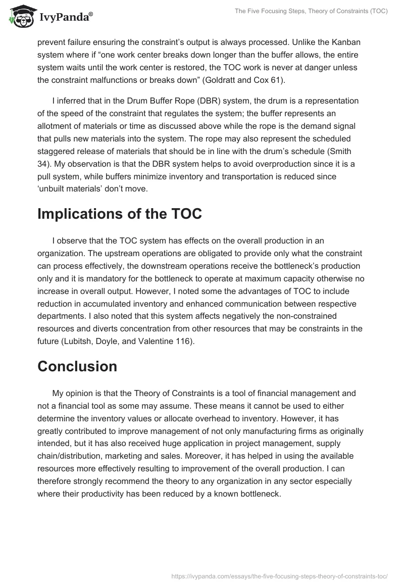 The Five Focusing Steps, Theory of Constraints (TOC). Page 4