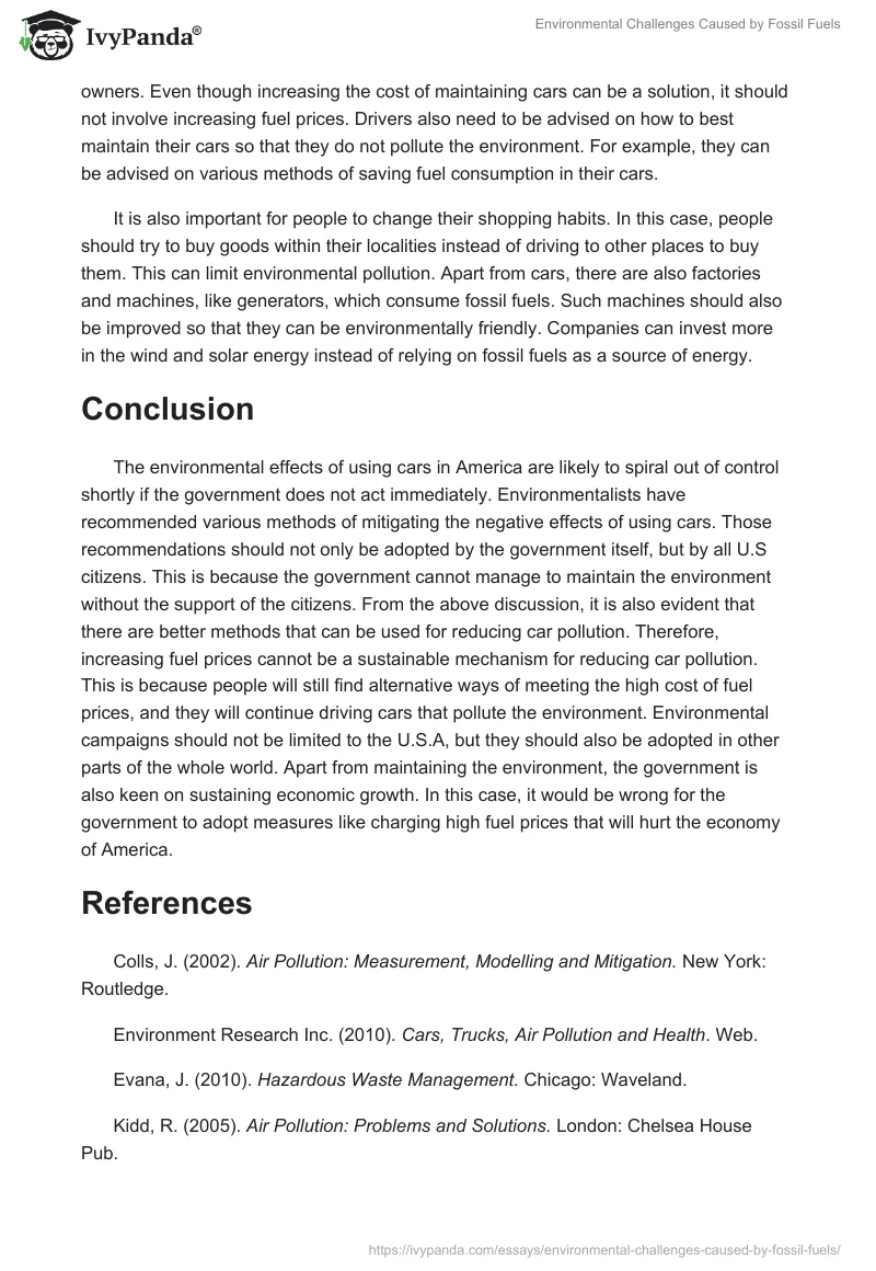Environmental Challenges Caused by Fossil Fuels. Page 4