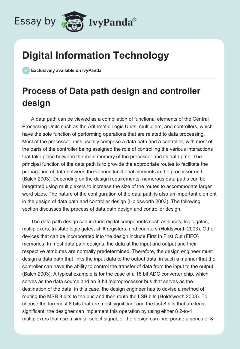 Digital Information Technology. Page 1