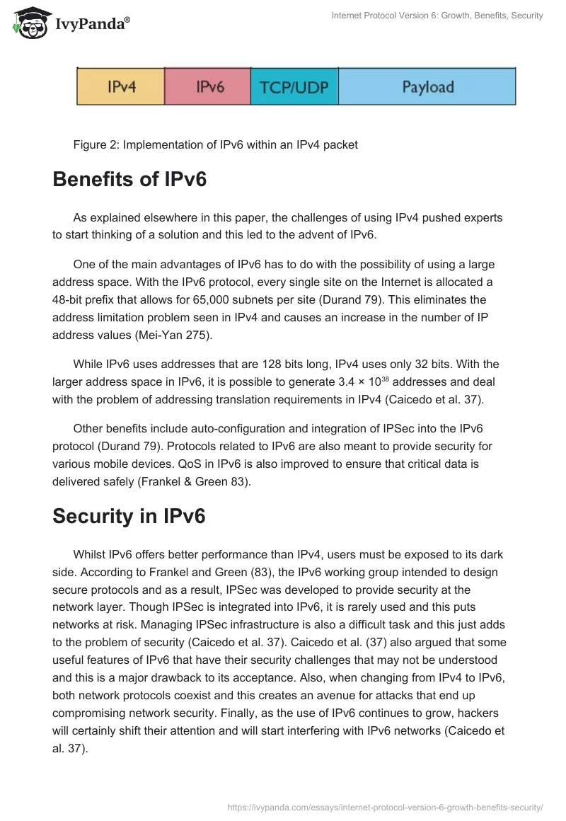 Internet Protocol Version 6: Growth, Benefits, Security. Page 3