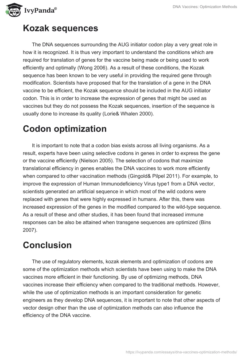 DNA Vaccines: Optimization Methods. Page 3