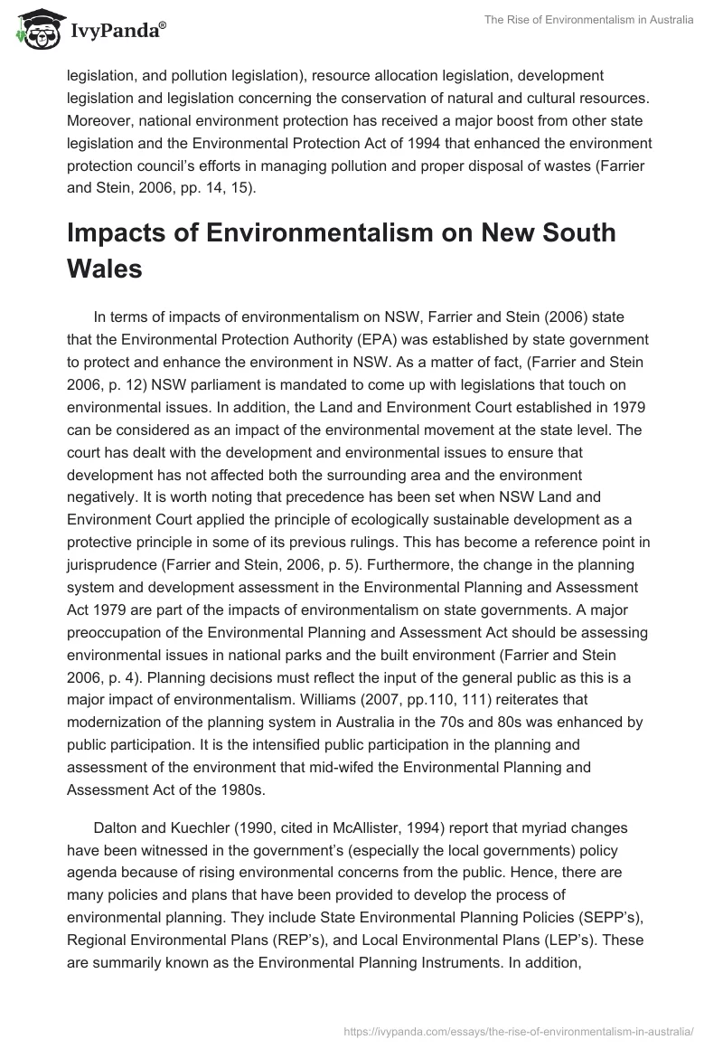 The Rise of Environmentalism in Australia. Page 3
