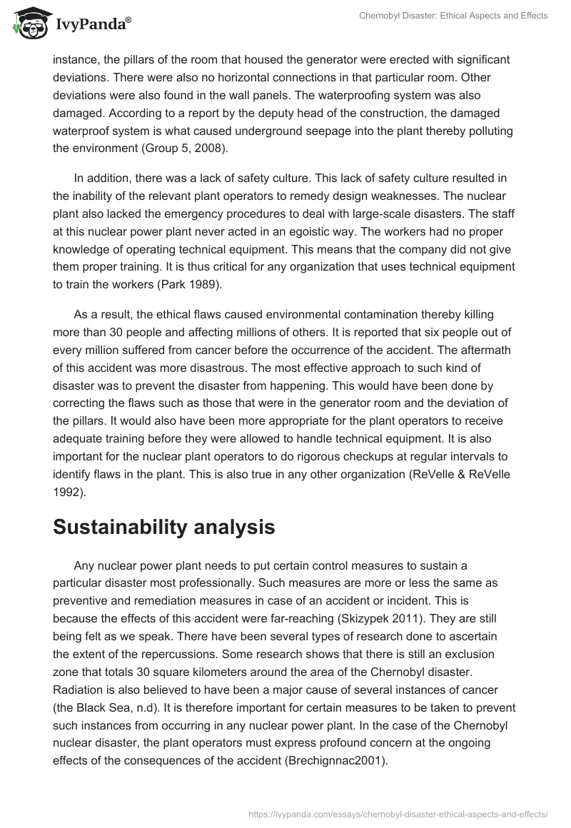 Chernobyl Disaster: Ethical Aspects and Effects. Page 2