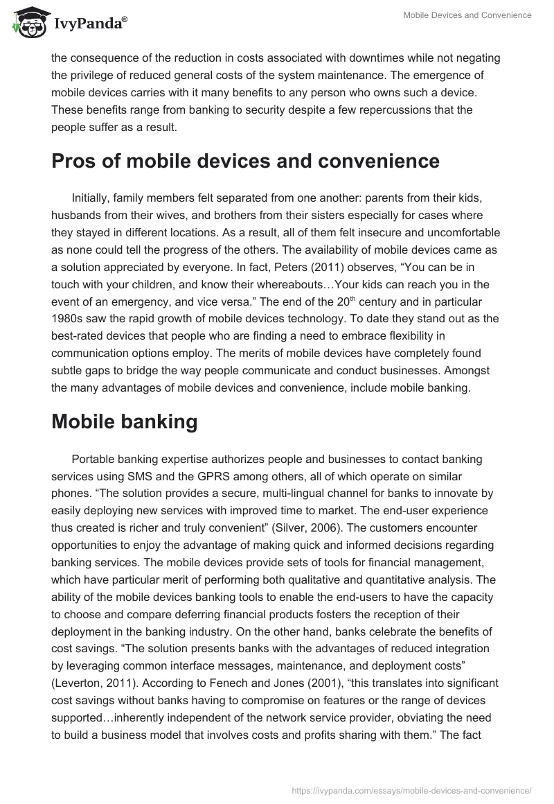 Mobile Devices and Convenience. Page 2