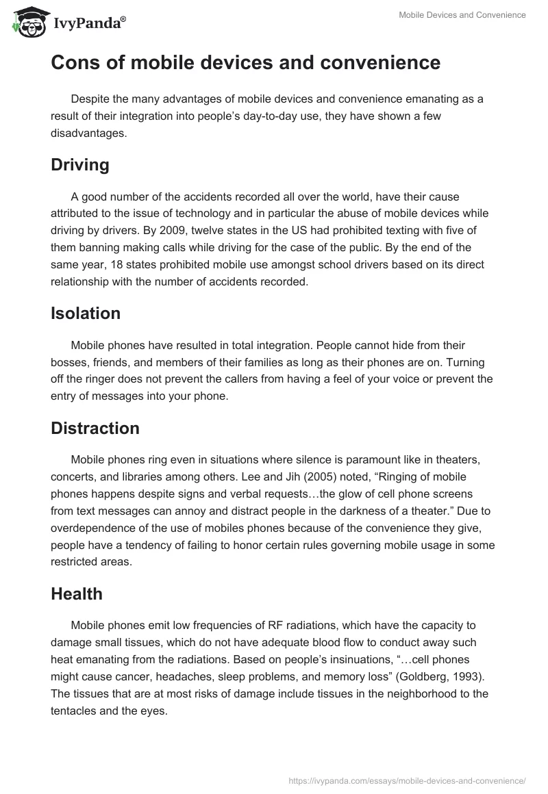 Mobile Devices and Convenience. Page 4