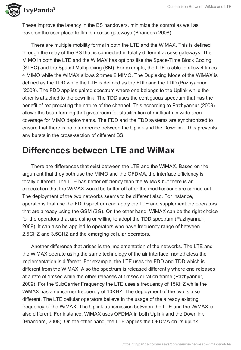 Comparison Between WiMax and LTE. Page 3