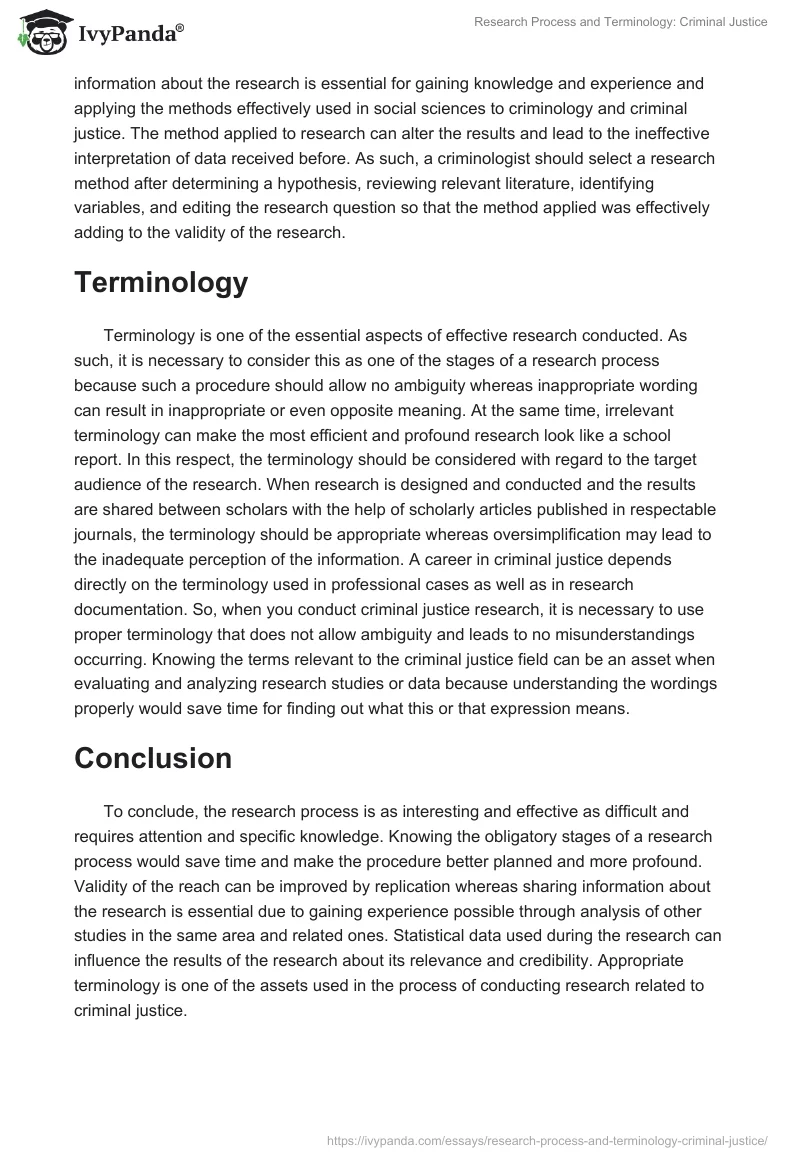 Research Process and Terminology: Criminal Justice. Page 4