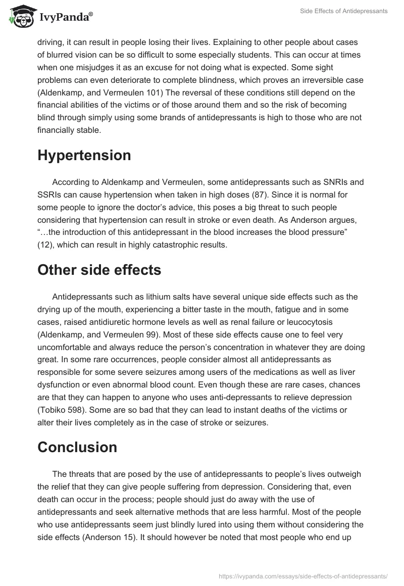 Side Effects of Antidepressants. Page 4
