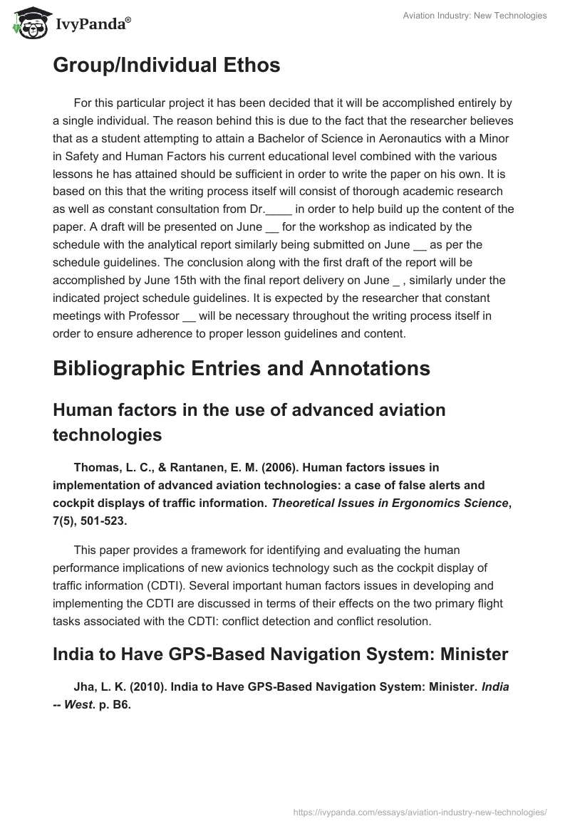 Aviation Industry: New Technologies. Page 2