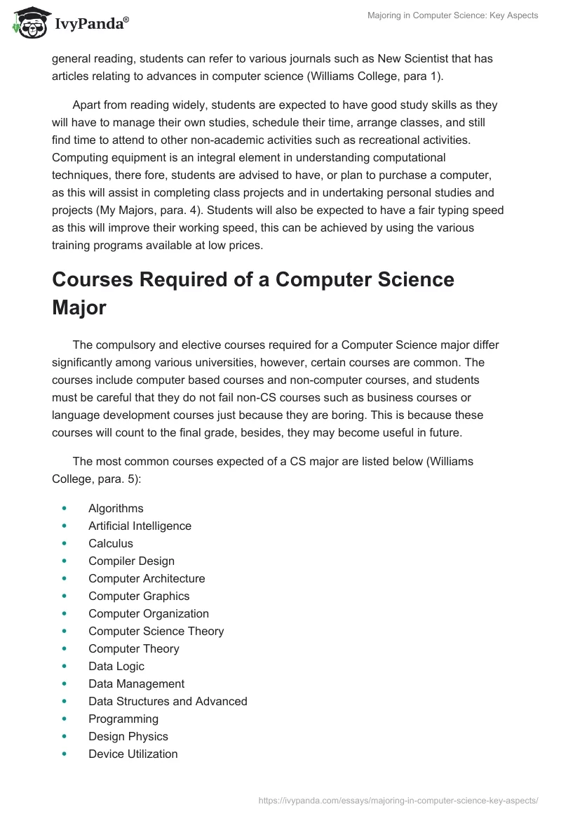 Majoring in Computer Science: Key Aspects. Page 2