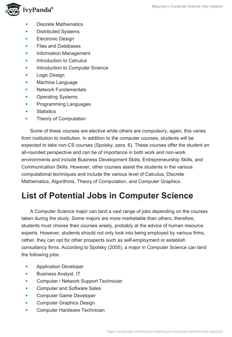 Majoring in Computer Science: Key Aspects. Page 3