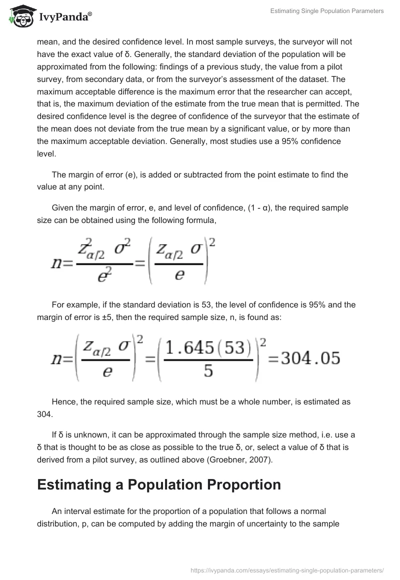 Estimating Single Population Parameters. Page 4