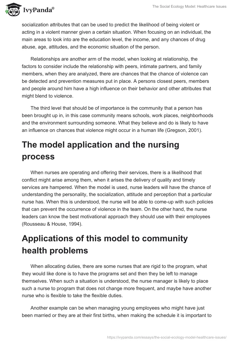 The Social Ecology Model: Healthcare Issues. Page 2