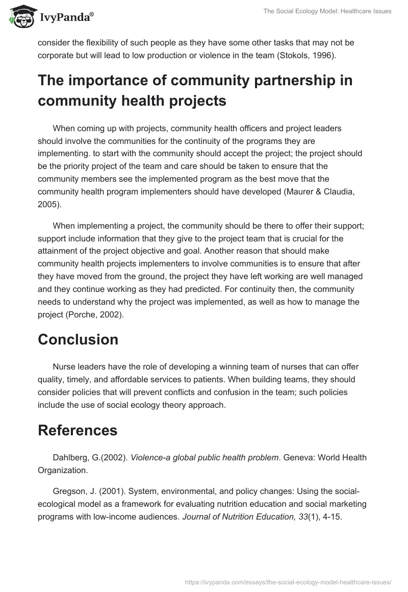 The Social Ecology Model: Healthcare Issues. Page 3