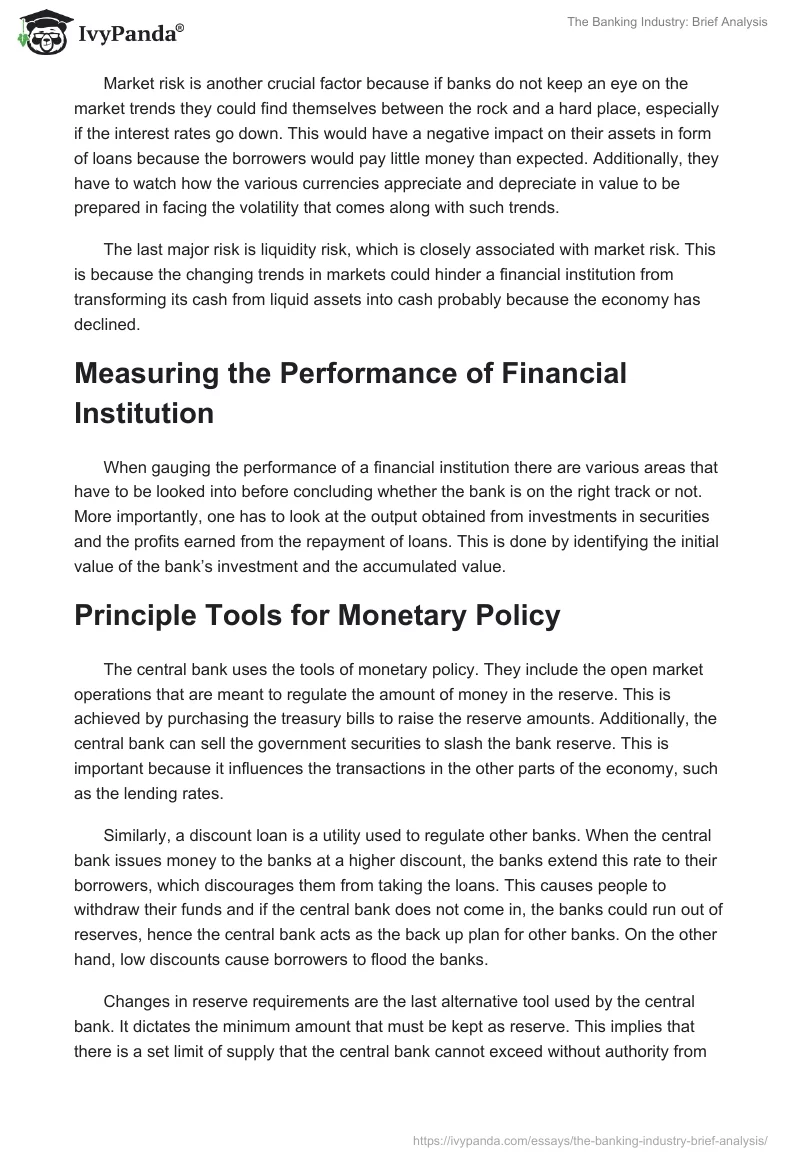 The Banking Industry: Brief Analysis. Page 2