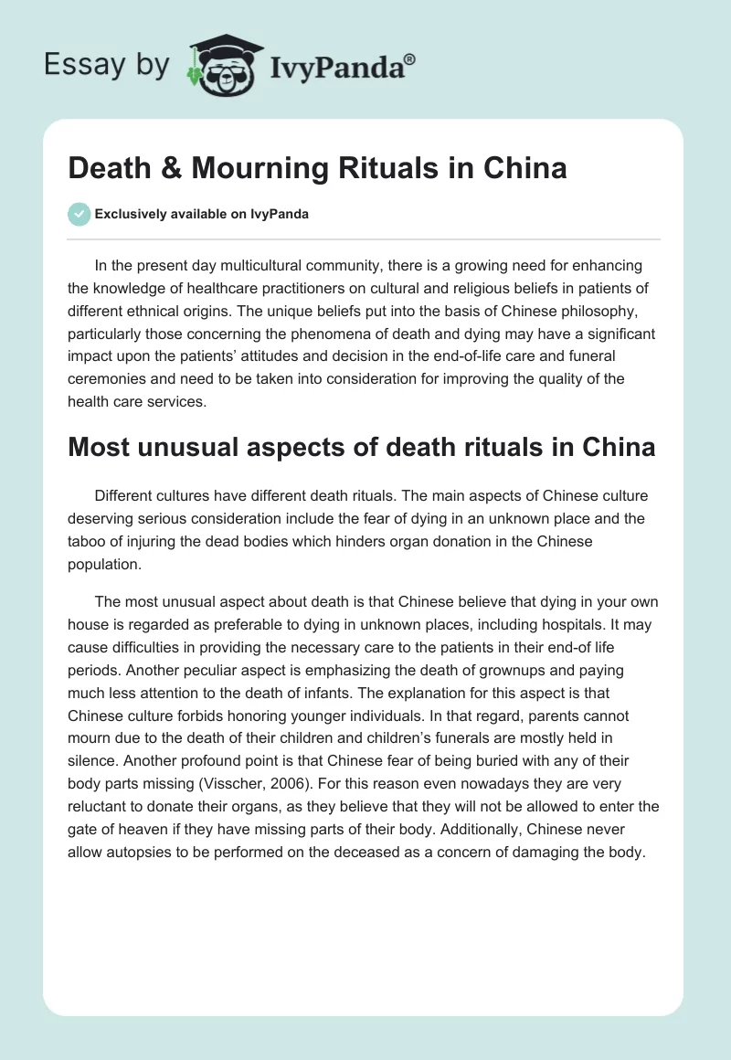 Death & Mourning Rituals in China. Page 1