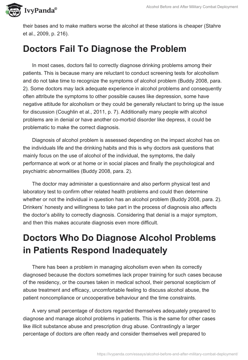 Alcohol Before and After Military Combat Deployment. Page 4