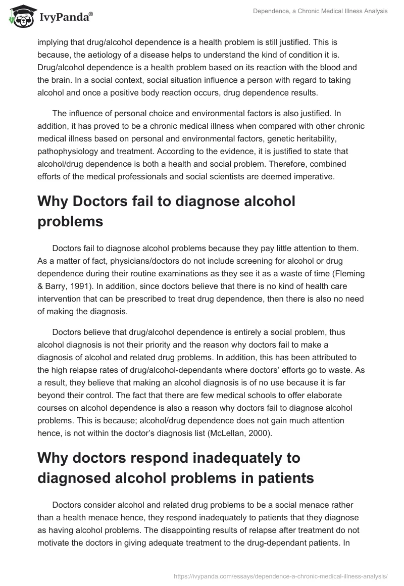 Dependence, a Chronic Medical Illness Analysis. Page 4