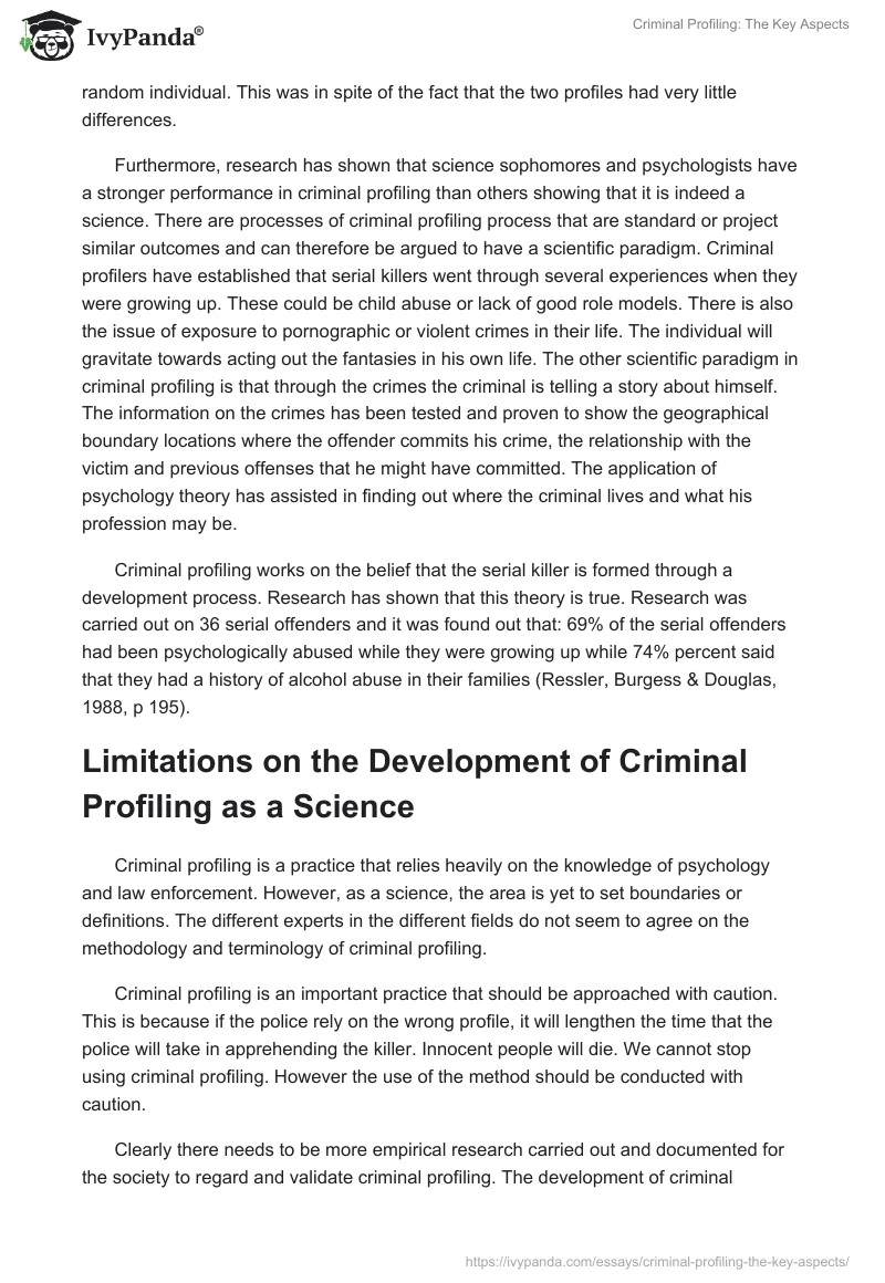 Criminal Profiling: The Key Aspects. Page 3