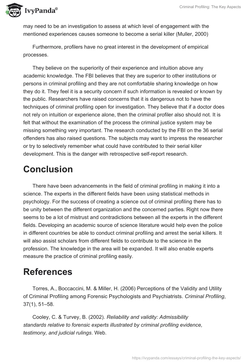 Criminal Profiling: The Key Aspects. Page 5