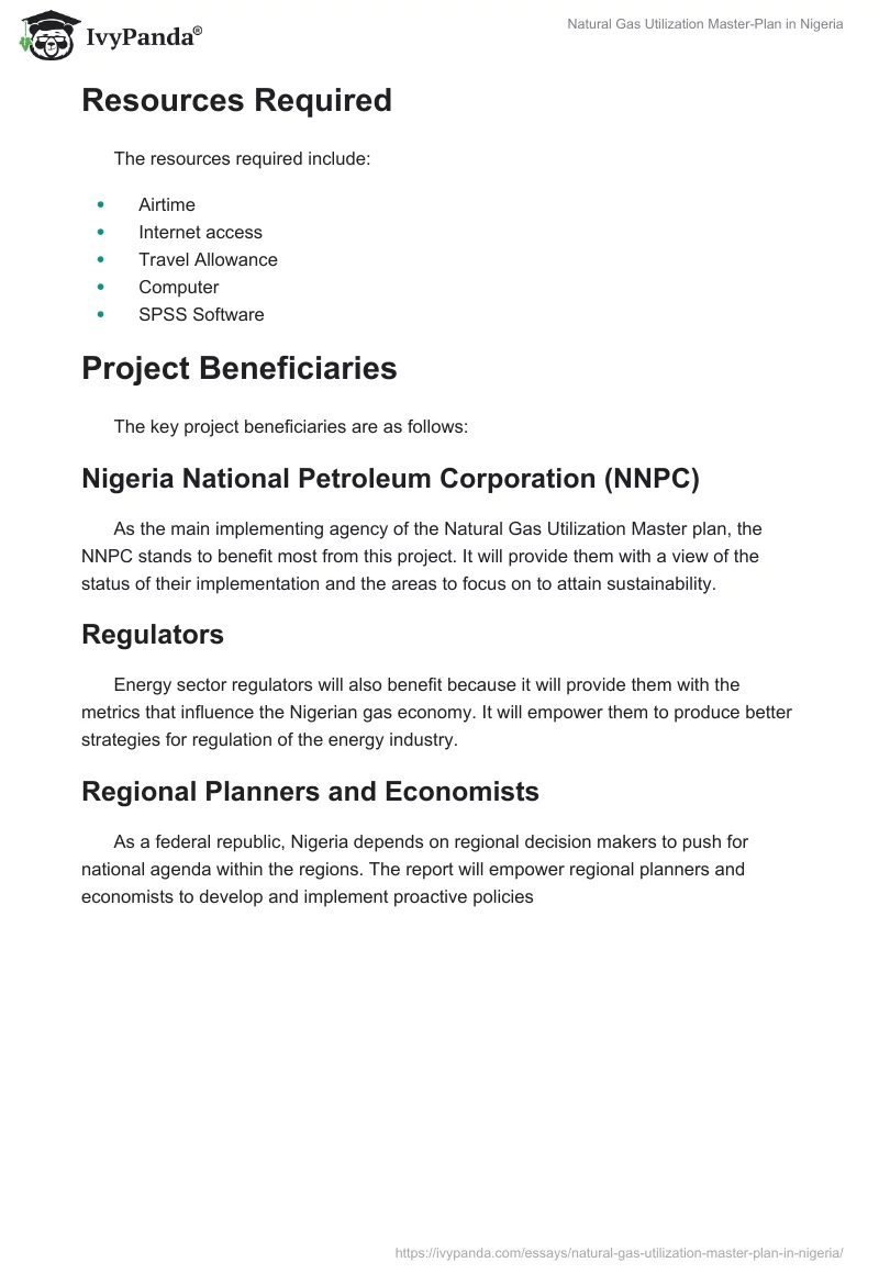 Natural Gas Utilization Master-Plan in Nigeria. Page 3
