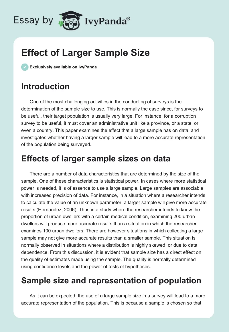 Effect of Larger Sample Size. Page 1