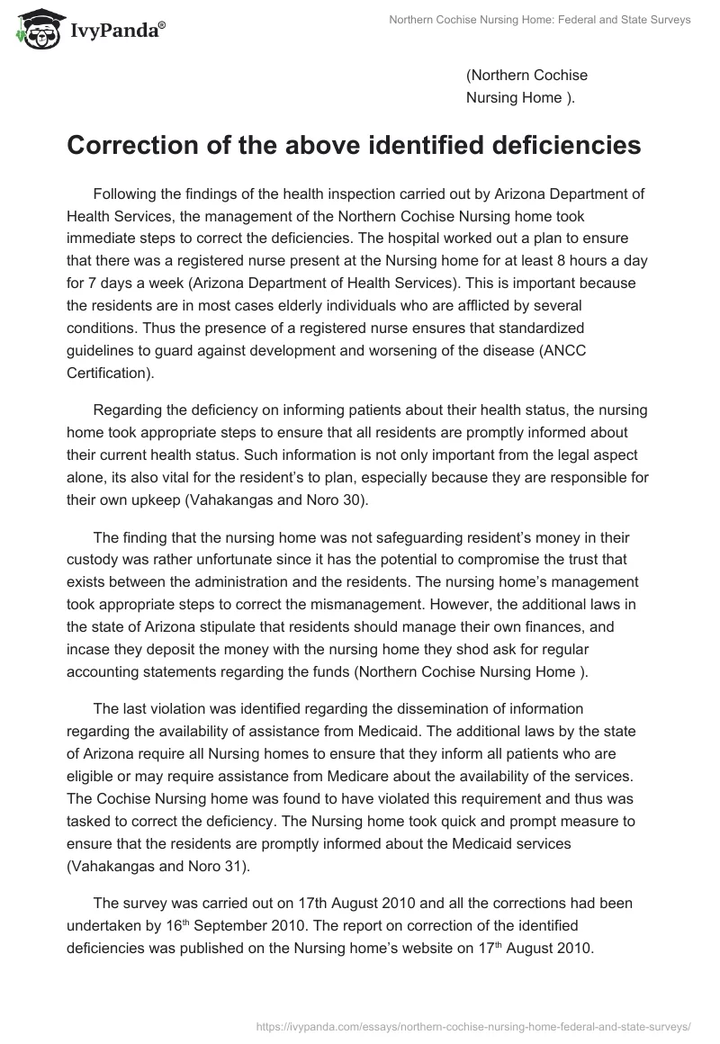 Northern Cochise Nursing Home: Federal and State Surveys. Page 3