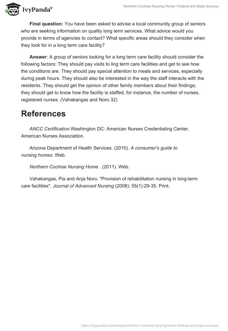 Northern Cochise Nursing Home: Federal and State Surveys. Page 4