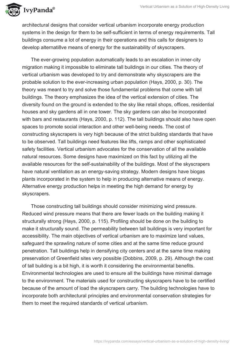 Vertical Urbanism as a Solution of High-Density Living. Page 2