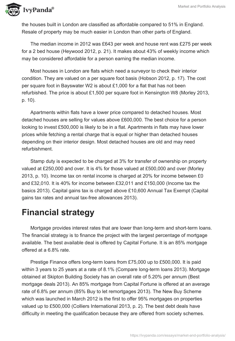Market and Portfolio Analysis. Page 2