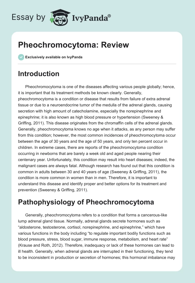 Pheochromocytoma: Review. Page 1