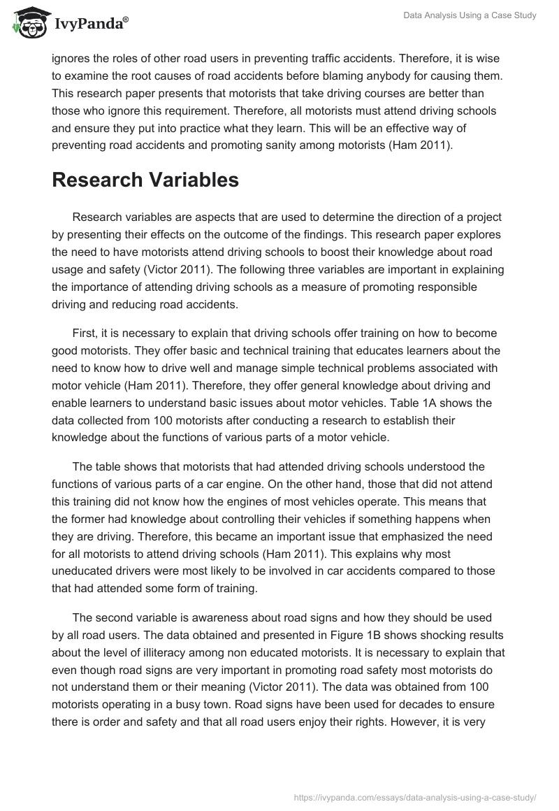 Data Analysis Using a Case Study. Page 2