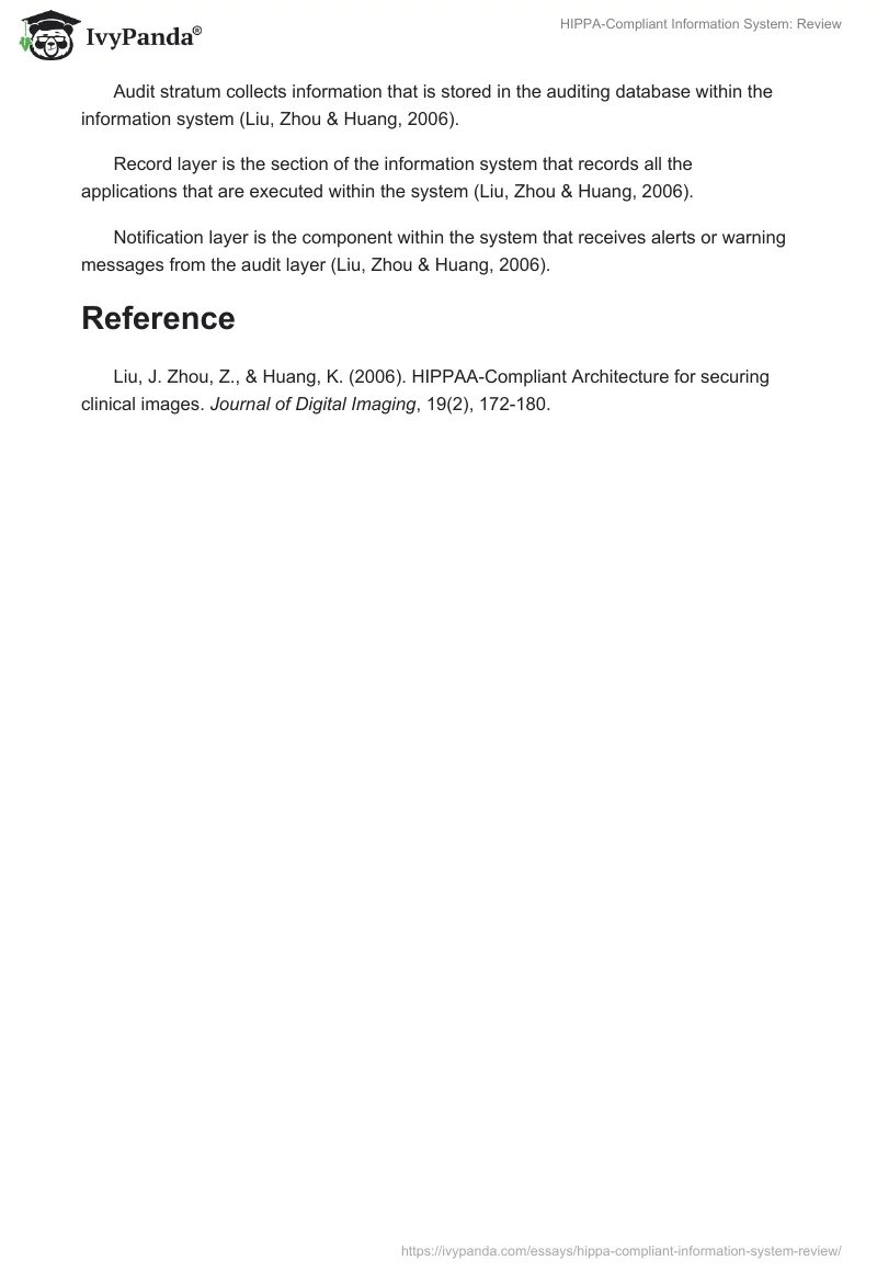 HIPPA-Compliant Information System: Review. Page 3
