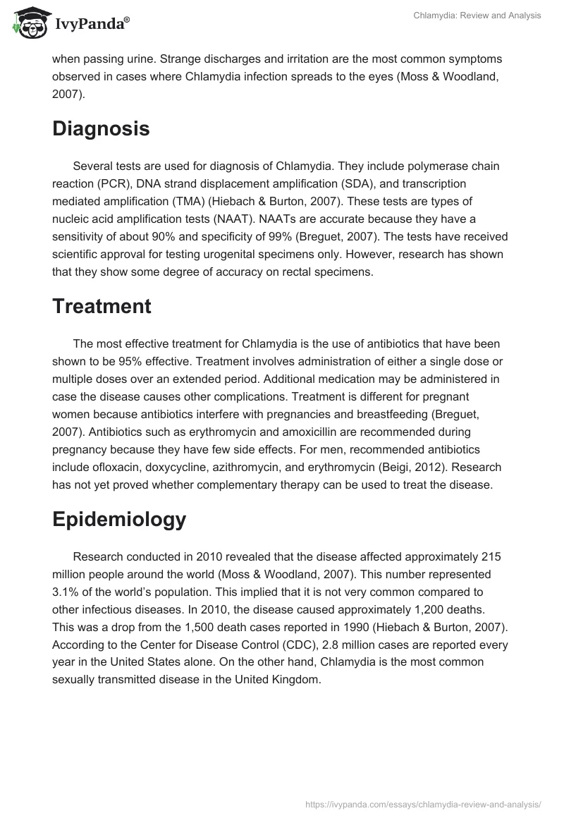 Chlamydia: Review and Analysis. Page 2