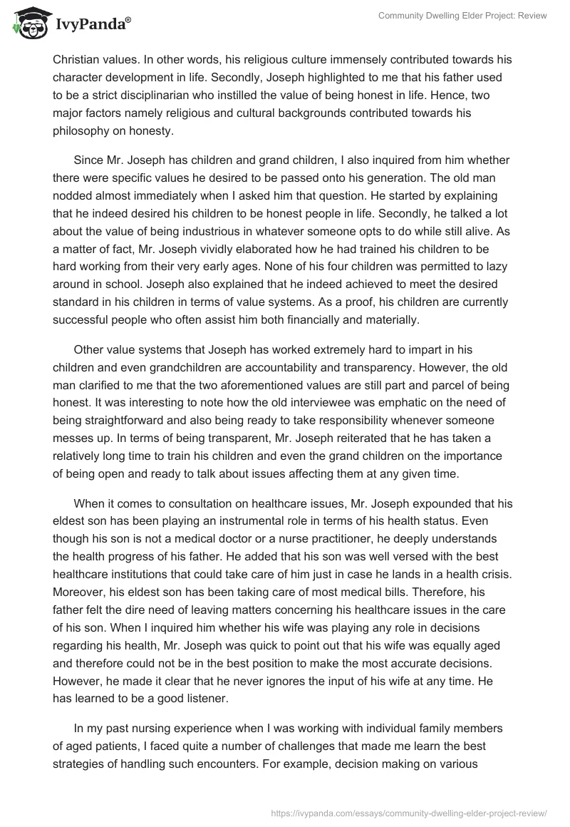 Community Dwelling Elder Project: Review. Page 2