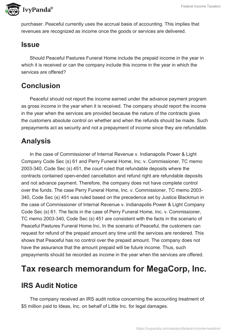 Federal Income Taxation. Page 2