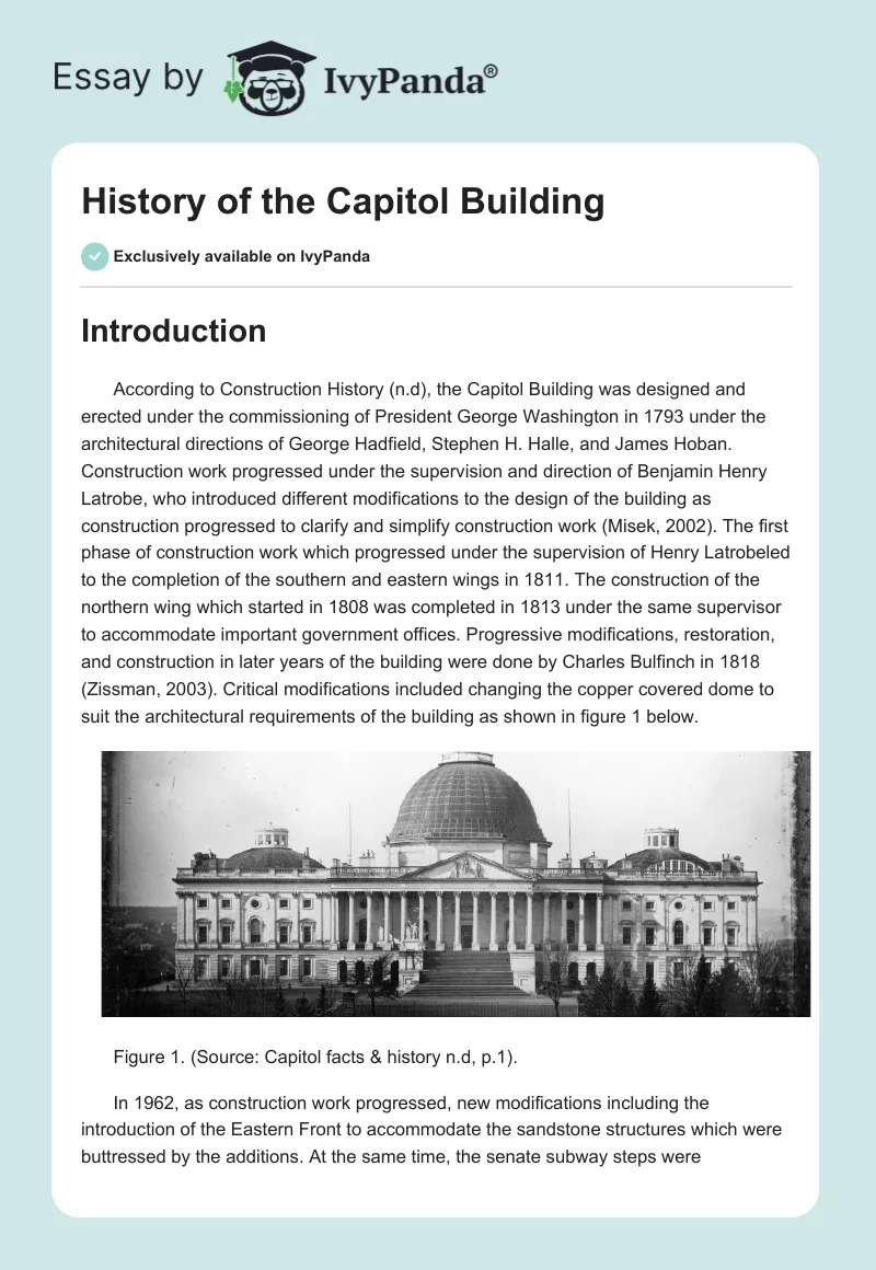 History of the Capitol Building. Page 1