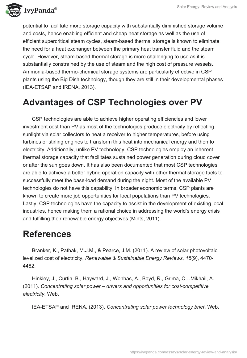 Solar Energy: Review and Analysis. Page 3