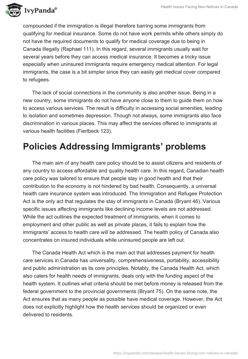 Health Issues Facing Non-Natives in Canada. Page 2