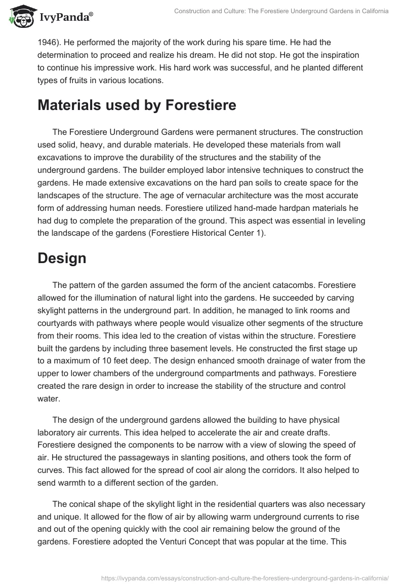 Construction and Culture: The Forestiere Underground Gardens in California. Page 4