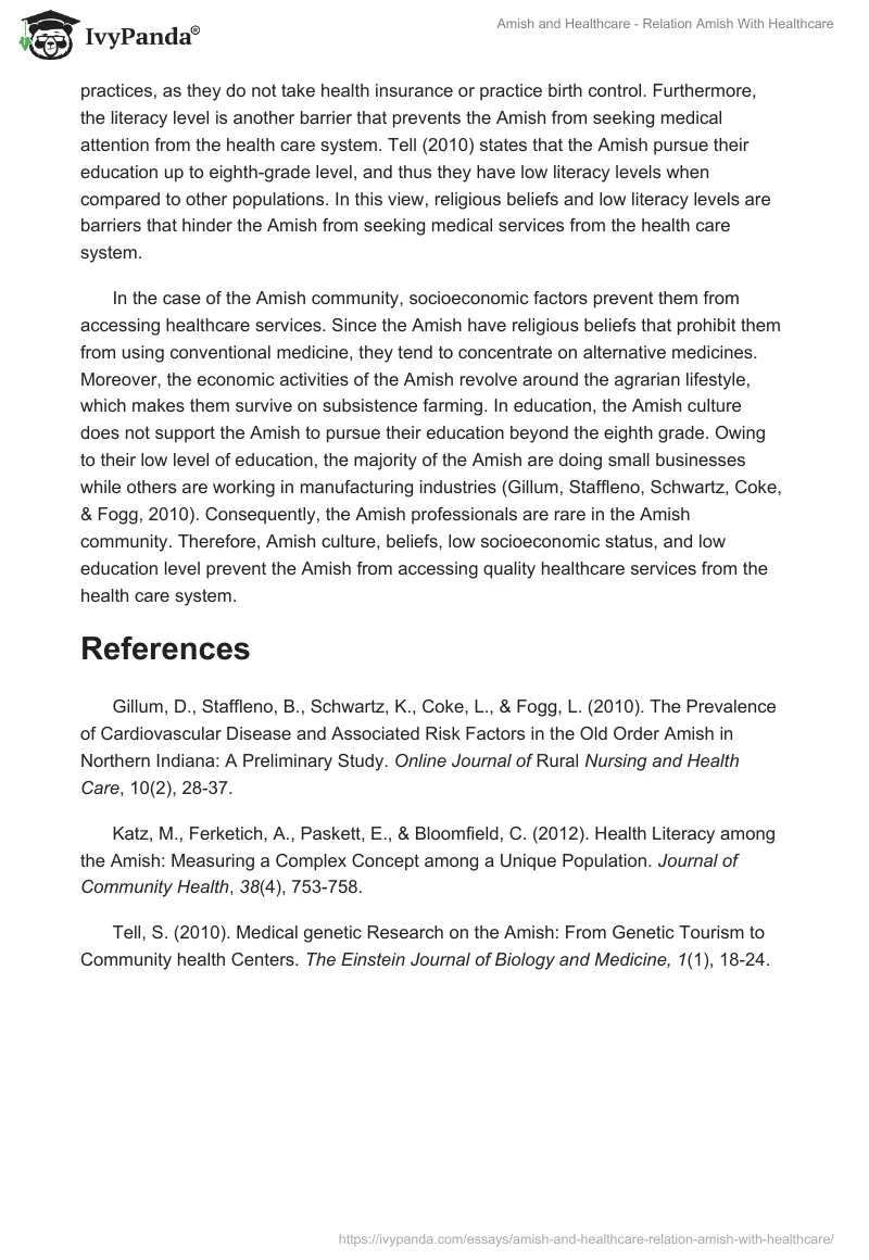 Amish and Healthcare - Relation Amish With Healthcare. Page 2