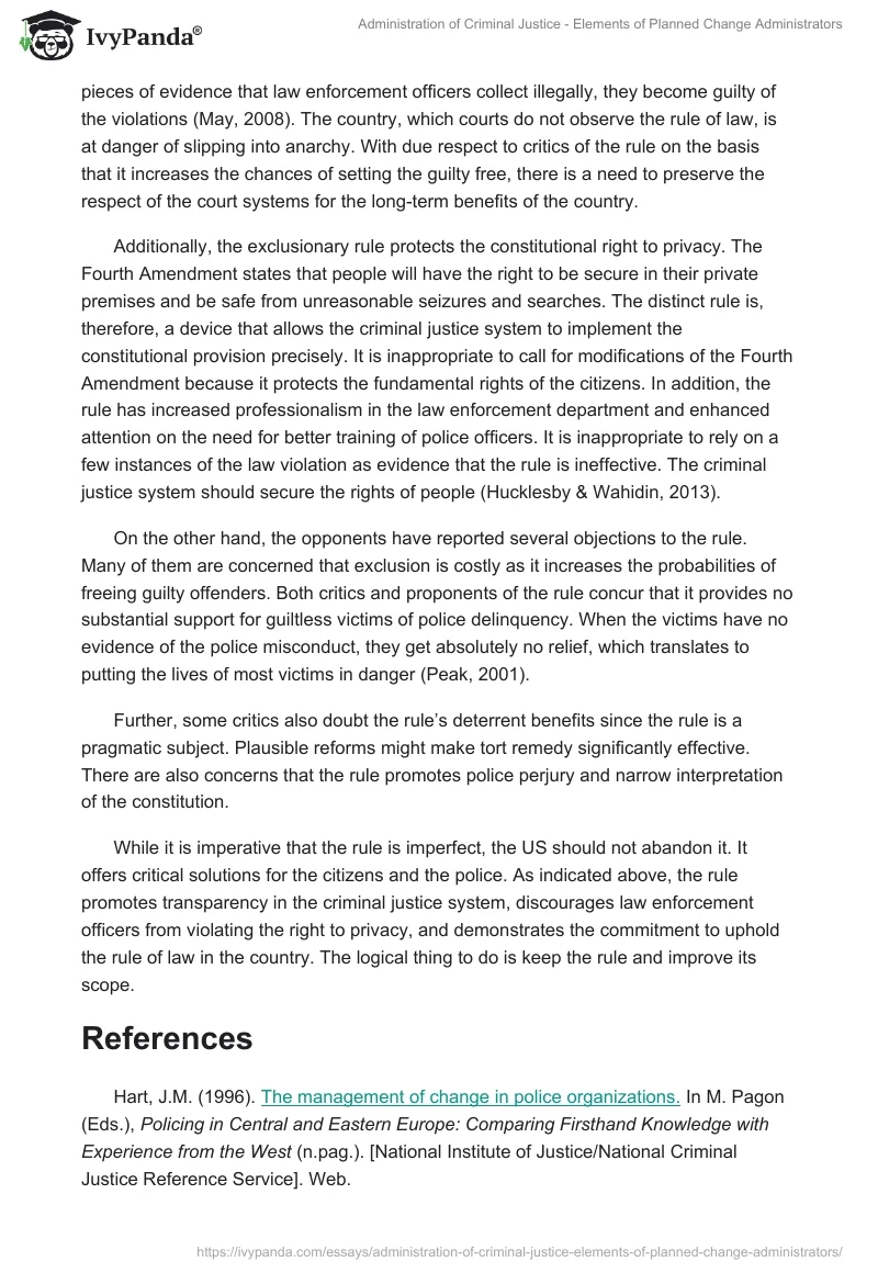 Administration of Criminal Justice - Elements of Planned Change Administrators. Page 3