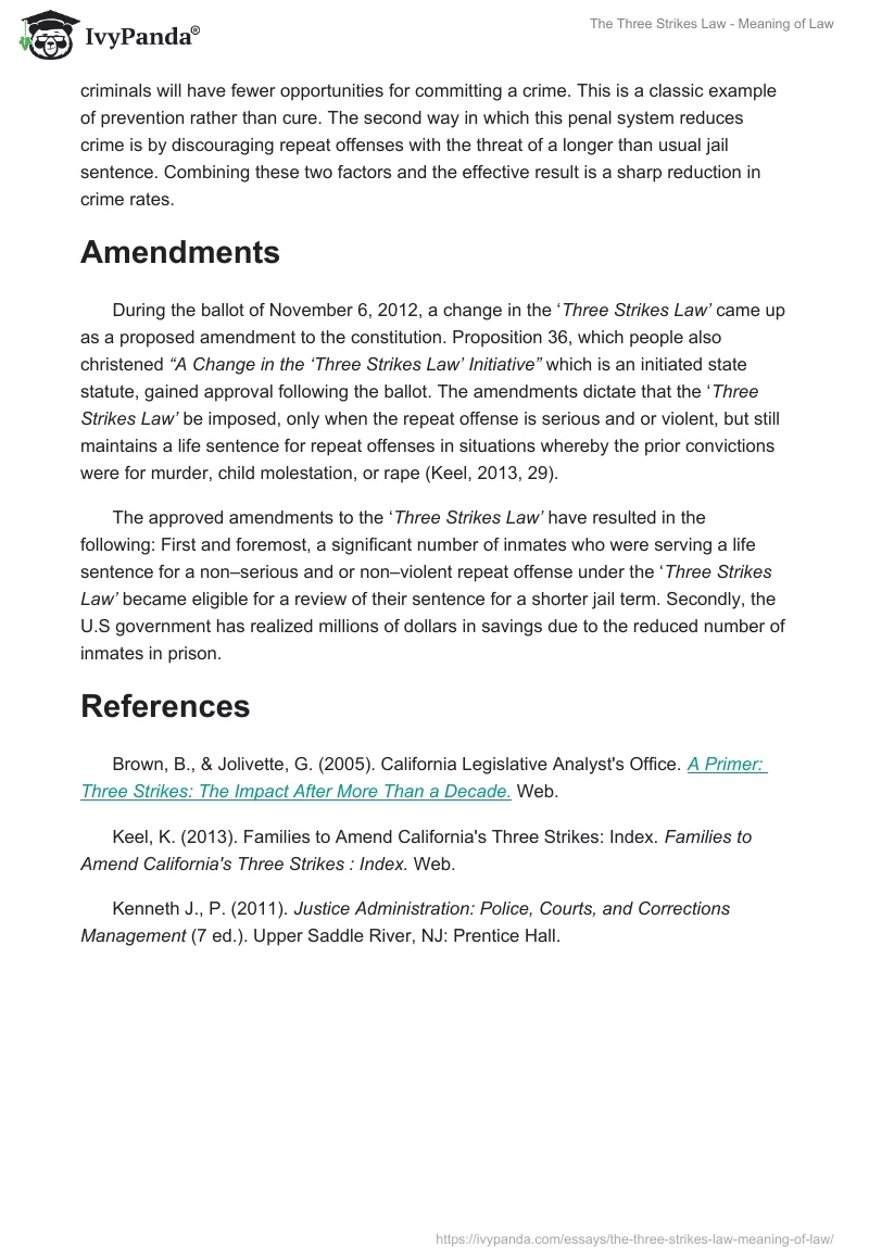 The Three Strikes Law - Meaning of Law. Page 2