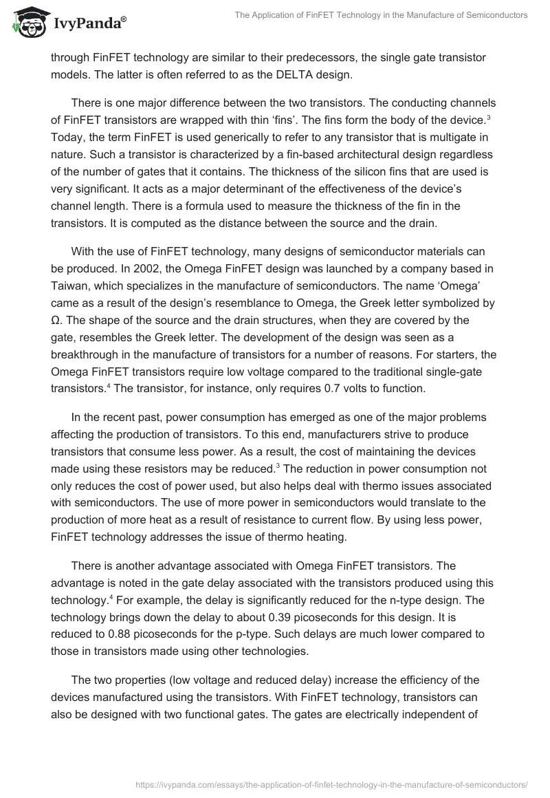 The Application of FinFET Technology in the Manufacture of Semiconductors. Page 2