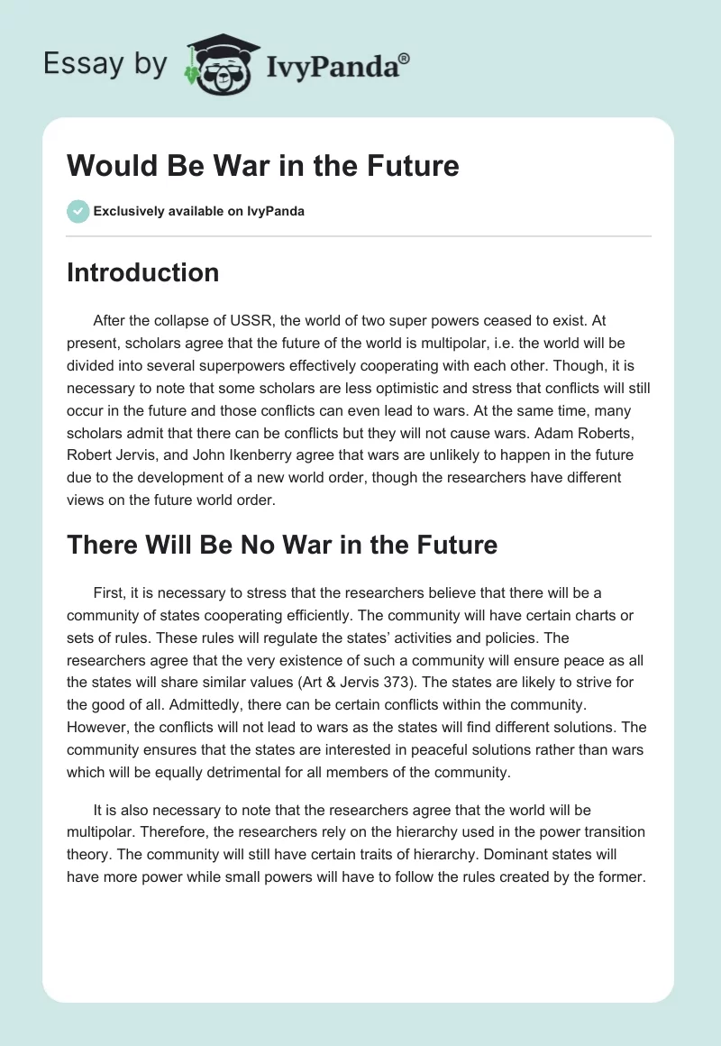 Would Be War in the Future. Page 1