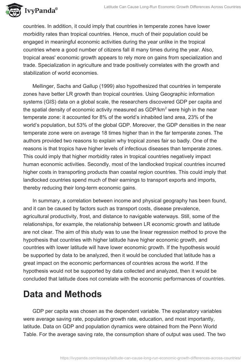 Latitude Can Cause Long-Run Economic Growth Differences Across Countries. Page 3