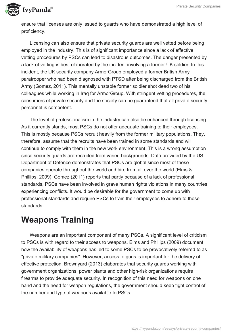 Private Security Companies. Page 2